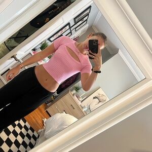 Motel rocks Pink knit short sleeve top